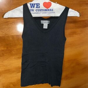 Brooks Brothers Black Ribbed Tank Top